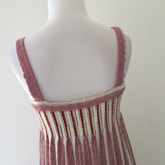 Free People Rain Shadow Maxi Dress Knit Babydoll Square Neck Striped XS - Picture 8 of 14